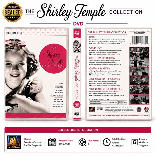 NEW DVD "SHIRLEY TEMPLE COLLECTION VOL. 1" 1935