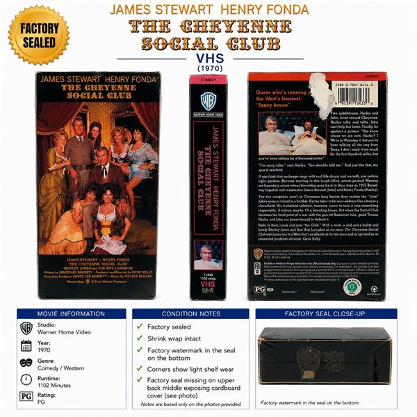 NEW VHS "THE CHEYENNE SOCIAL CLUB" 1970