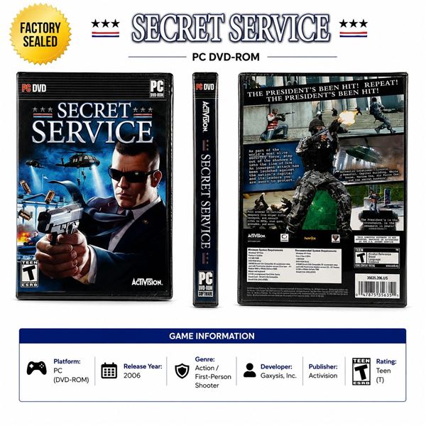 NEW PC DVD-ROM "SECRET SERVICE" ACTIVISION 2006