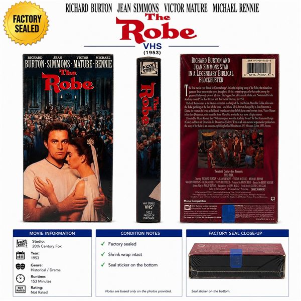 NEW VHS "THE ROBE" RICHARD BURTON 1953