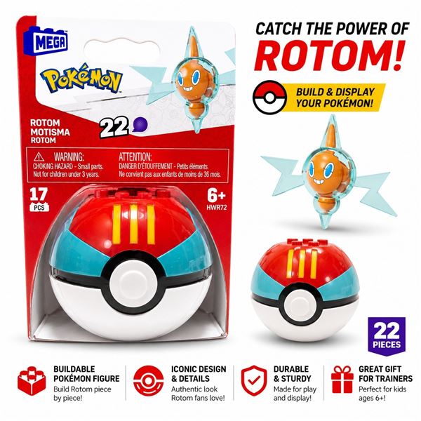 NEW POKEMON MEGA ROTOM POKE BALL BUILD SET