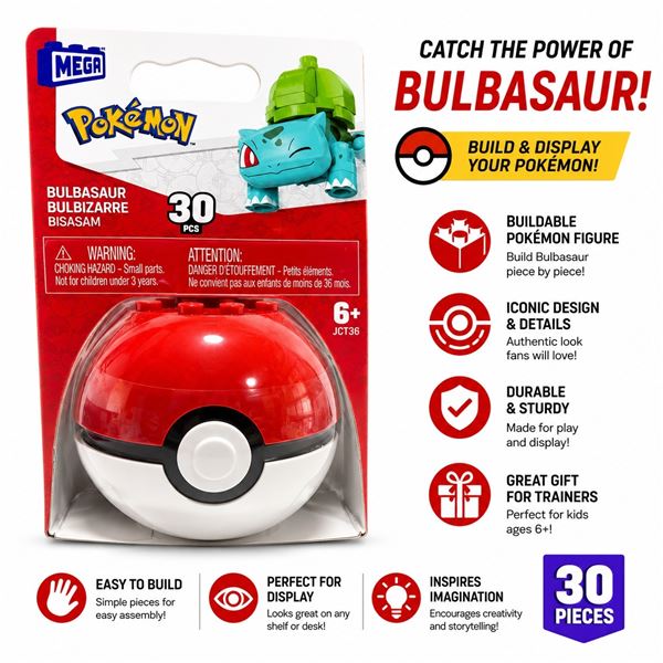 NEW POKEMON MEGA BULBASAUR POKE BALL BUILD SET