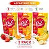 Image 1 : 3 PUR JUMBO GUM STRAWBERRY ORANGE BANANA 81G