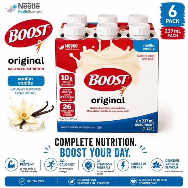 BOOST ORIGINAL VANILLA 10G PROTEIN 6PK BB 09/26