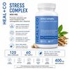 Image 1 : HEAL + CO STRESS COMPLEX 400MG 120 CAPS BB 03/28