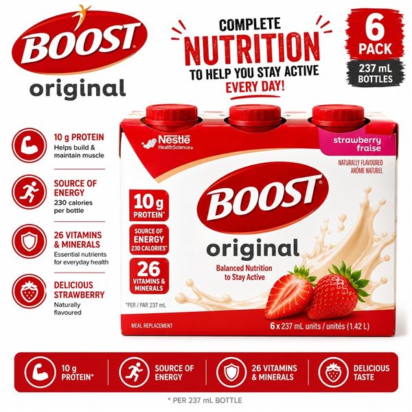 BOOST ORIGINAL STRAWBERRY 10G PROTEIN 6PK BB