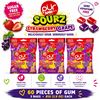 Image 1 : 3 PUR JUMBO GUM SOURZ STRAWBERRY GRAPE 81G