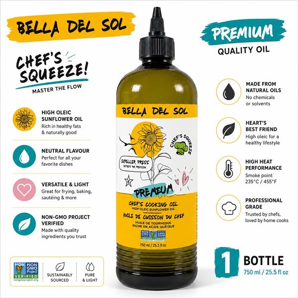 BELLA DEL SOL PREMIUM COOKING OIL 750ML BB 12/26