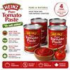 Image 1 : 4 HEINZ NO SALT ADDED TOMATO PASTE 369ML BB 01/27