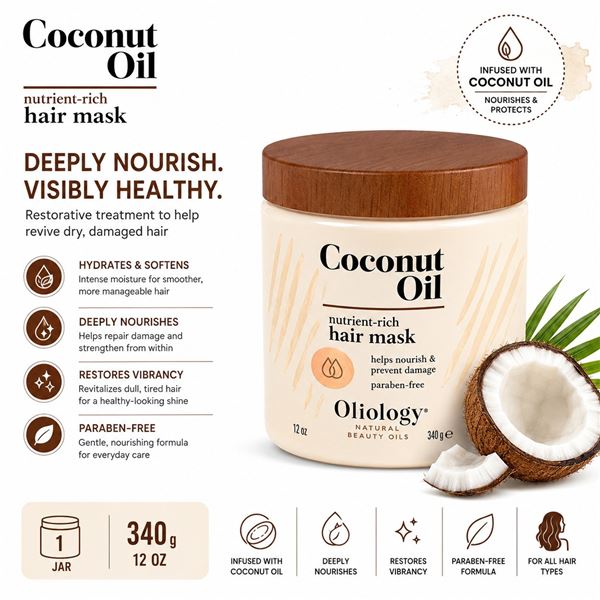 OLIOLOGY COCONUT OIL HAIR MASK 340G