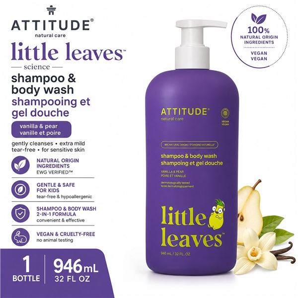ATTITUDE LITTLE LEAVES SHAMPOO & BODY WASH 946ML