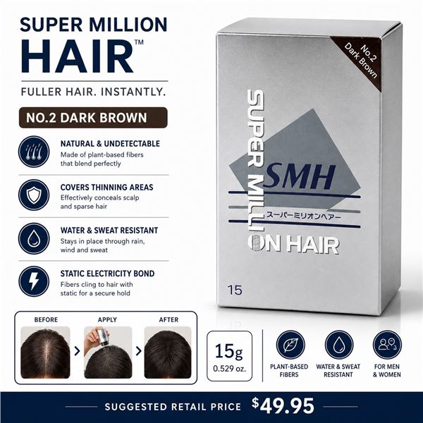 SUPER MILLION HAIR NO.2 DARK BROWN 15G