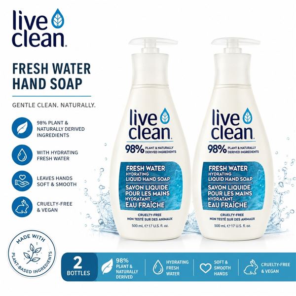2 LIVE CLEAN FRESH WATER HAND SOAP 500ML