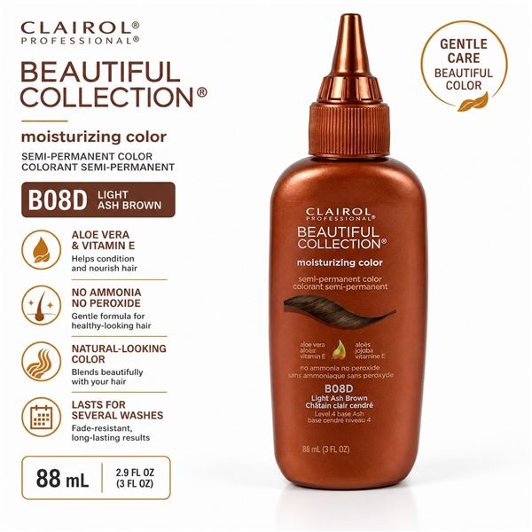 CLAIROL PROFESSIONAL B08D LIGHT ASH BROWN 88ML