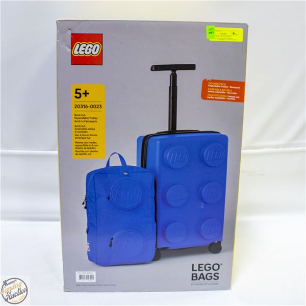 LEGO 2 PIECE EXPANDABLE TROLLEY & BACKPACK BLUE