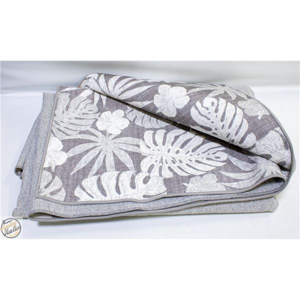 NEW TOMMY BAHAMA RUG - BROWN & GREY LEAFS 5 X 7'
