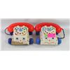 Image 1 : 2 VINTAGE FISHER PRICE CHATTER PHONE PULL TOY