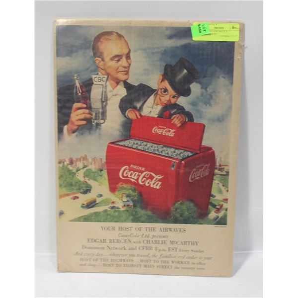 1950S EARLY COCA-COLA ADVERTISMENT