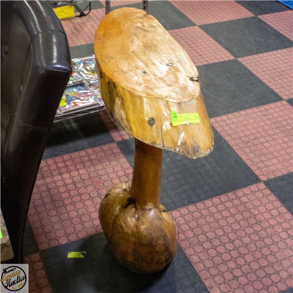 VINTAGE BURL WOOD SIDE TABLE