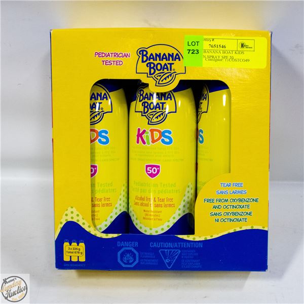 3 PACK OF BANANA BOAT KIDS SUNSCREEN SPRAY SPF 50