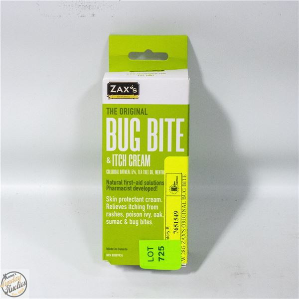 NEW 28G ZAX'S ORIGINAL BUG BITE & ITCH CREAM