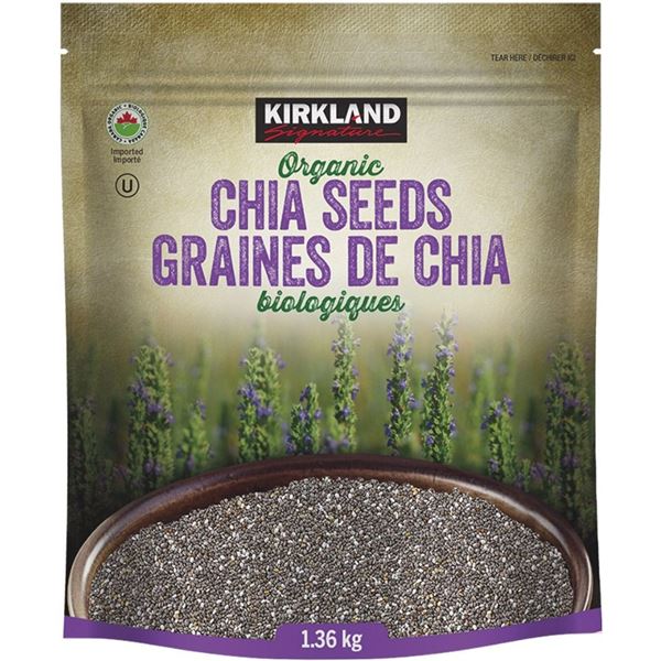 KIRKLAND SIGNATURE 1.36KG BAG ORGANIC CHIA SEEDS