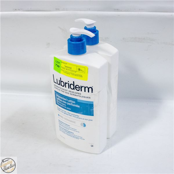 NEW 2 X710ML BOTTLES OF LUBRIDERM UNSCENTED LOTION