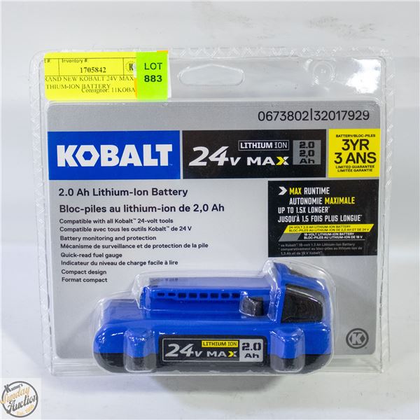 BRAND NEW KOBALT 24V MAX 4 AH LITHIUM-ION BATTERY