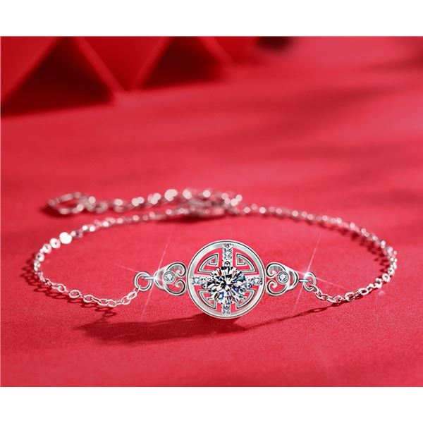925S 1 CT GRA CERTIFIED LUCKY COIN STYLE BRACELET