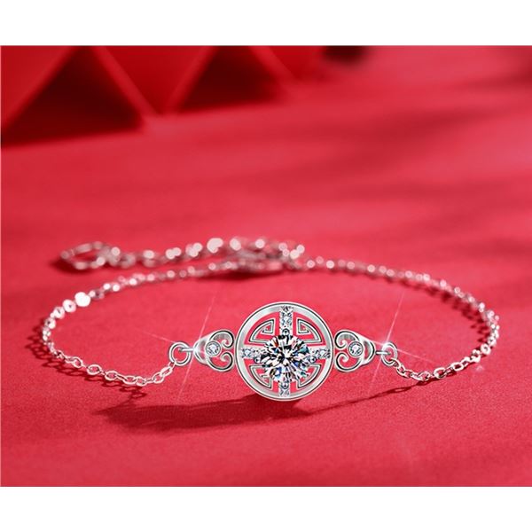 925S 1 CT GRA CERTIFIED LUCKY COIN SYLE BRACELET