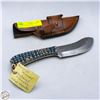 Image 1 : STAINLESS SKINNING KNIFE W/LEATHER SHEATH