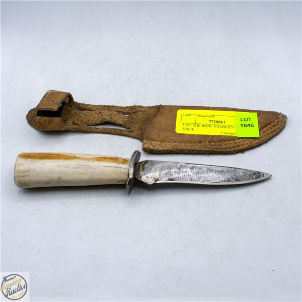 VINTAGE BONE HANDLED HUNTING KNIFE