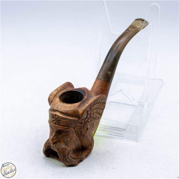 FRENCH BRIARWOOD VIKING WARRIOR  HANDCARVED PIPE