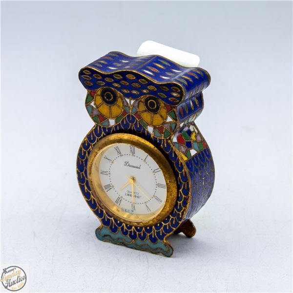 CLOISNEE DESKTOP OWL CLOCK