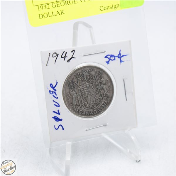 1942 GEORGE VI SILVER HALF DOLLAR