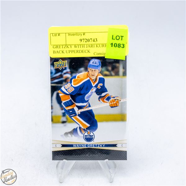 GRETZKY WITH JARI KURRI ON BACK UPPERDECK