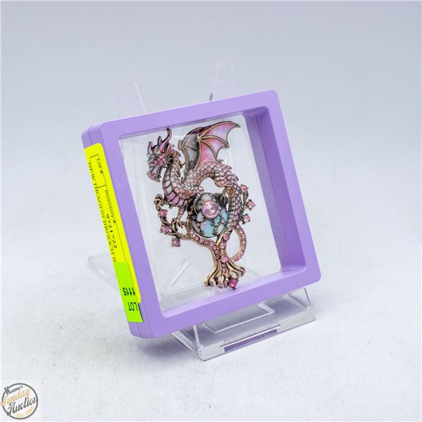 NEW DRAGON BROOCH IRIDESCENT ENAMELS
