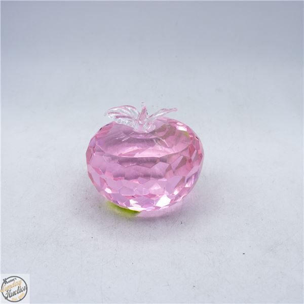 PINK CRYSTAL ETCHED GLASS APPLE