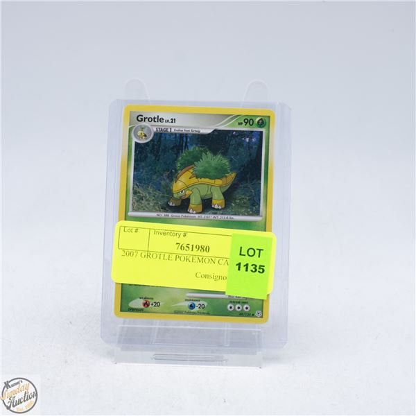 2007 GROTLE POKEMON CARD