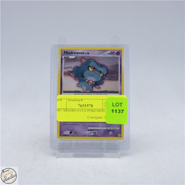 2007 MISDREAVUS POKEMON CARD