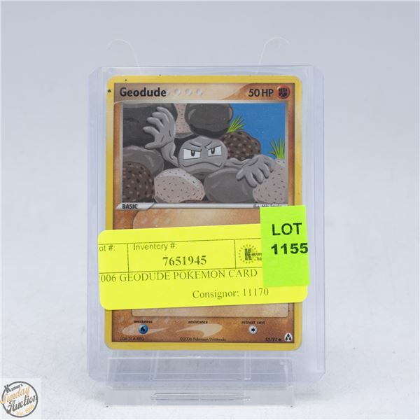 2006 GEODUDE POKEMON CARD