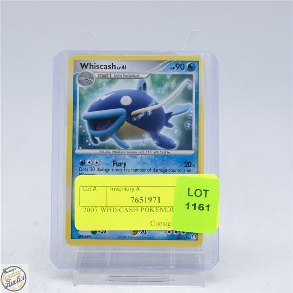 2007 WHISCASH POKEMON CARD