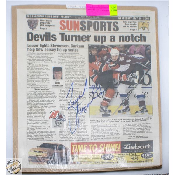 TURNER STEVENSON SIGNED NEWS PAPER NO COA