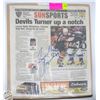 Image 1 : TURNER STEVENSON SIGNED NEWS PAPER NO COA