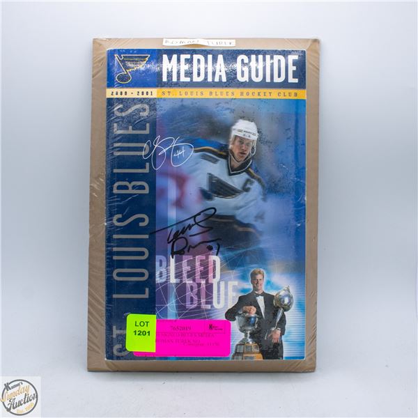 2000-2001 SIGNED BLUES MEDIA GUIDE ROMAN TUREK NO