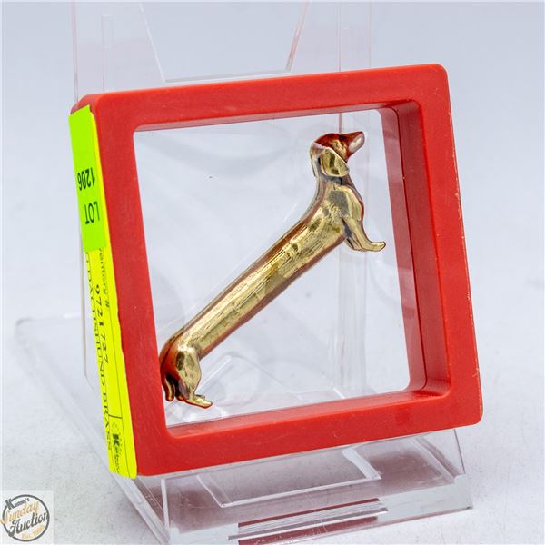 NEW LONG DACHSHUND BRASS FIGURINE