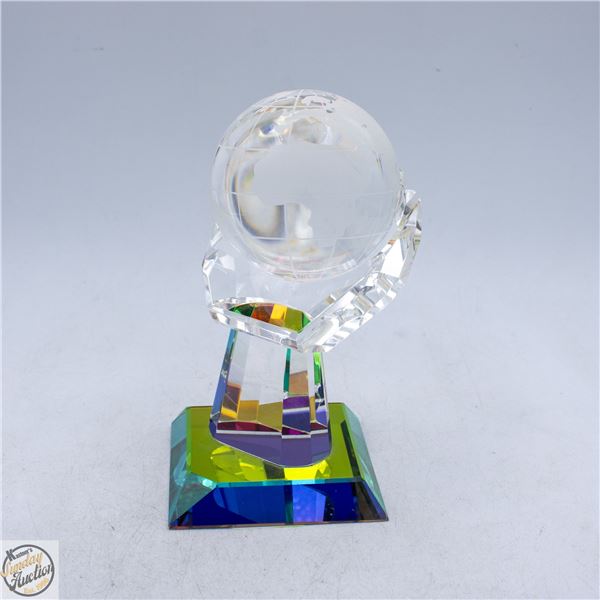 VINTAGE CRYSTAL GLOBE ON STAND