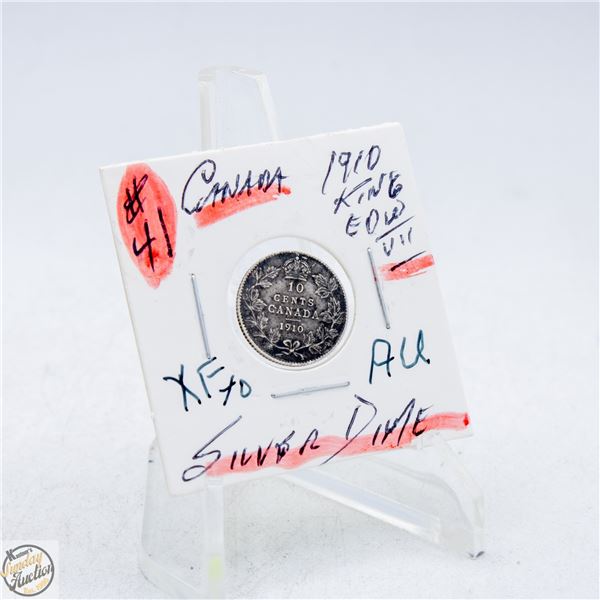 #4865-1910 10 CENT CANADIAN COIN 92.5 %