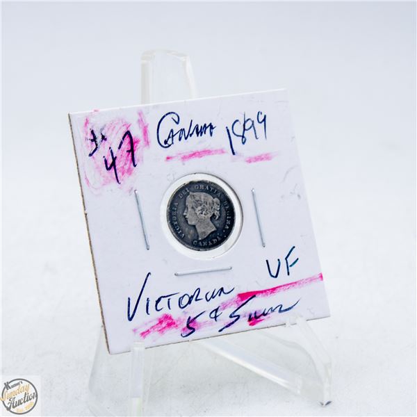 #4868-1899 5 CENT CANADIAN COIN 92.5 %