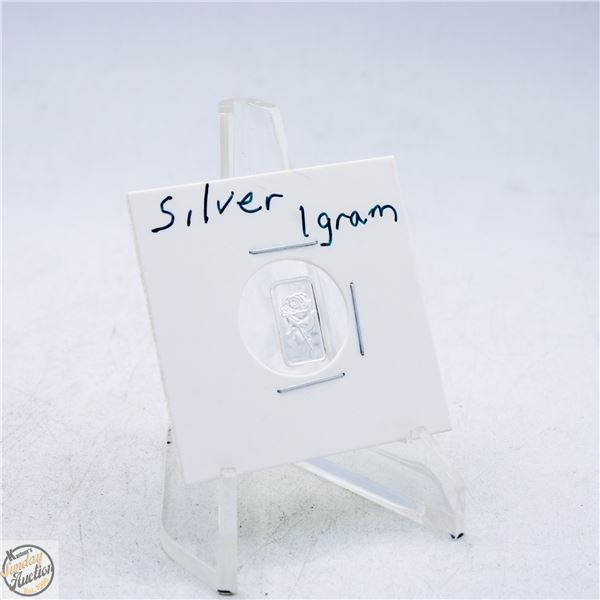 #4883-ROSE DESIGN 1 GRAM SILVER INGOT